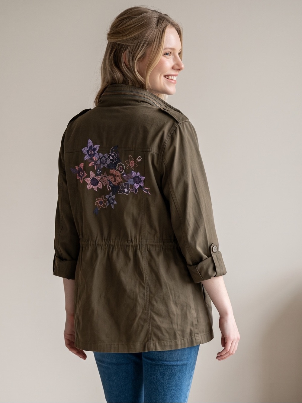 Mark by Avon floral embroidered military style jacket. Size XL GUC - Picture 2 of 11